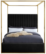 Jones Velvet King Bed Black - Gate FurnitureKing Bed