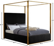 Jones Velvet Queen Bed Black - Gate FurnitureQueen Bed