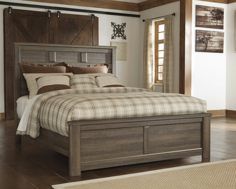 Juararo Dark Brown Queen Panel Bed - Gate FurnitureQueen Bed