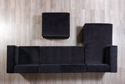 Juliana Black Velvet 4 - Piece Sectional - Gate FurnitureSectional