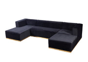 Juliana Black Velvet 4 - Piece Sectional - Gate FurnitureSectional