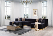 Juliana Black Velvet 4 - Piece Sectional - Gate FurnitureSectional