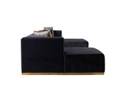 Juliana Black Velvet 4 - Piece Sectional - Gate FurnitureSectional
