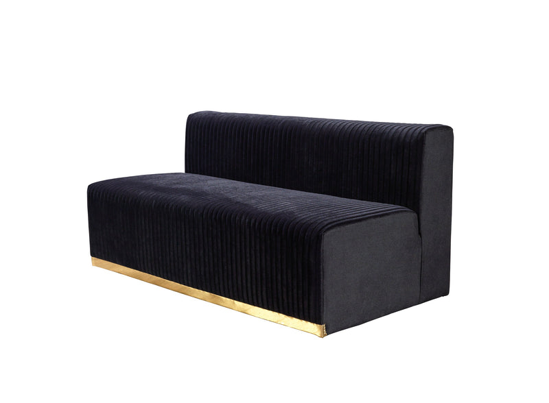 Juliana Black Velvet 4 - Piece Sectional - Gate FurnitureSectional