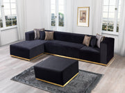 Juliana Black Velvet 4 - Piece Sectional - Gate FurnitureSectional