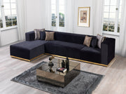 Juliana Black Velvet 4 - Piece Sectional - Gate FurnitureSectional