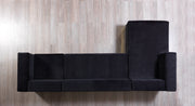 Juliana Black Velvet 4 - Piece Sectional - Gate FurnitureSectional
