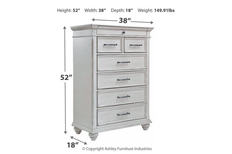 Kanwyn Whitewash Chest of Drawers - Gate FurnitureChest