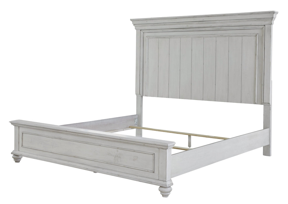 Kanwyn Whitewash King Panel Bed - Gate Furniture