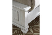 Kanwyn Whitewash King Panel Bed with Storage Bench - Gate FurnitureKing Bed
