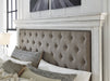 Kanwyn Whitewash King Upholstered Panel Bed - Gate Furniture
