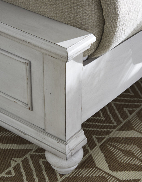 Kanwyn Whitewash King Upholstered Panel Bed - Gate Furniture