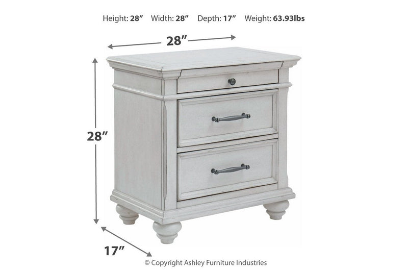 Kanwyn Whitewash Nightstand - Gate FurnitureNightstand