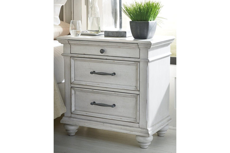Kanwyn Whitewash Nightstand - Gate FurnitureNightstand