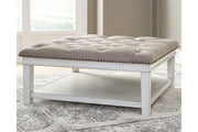 Kanwyn Whitewash Upholstered Ottoman Coffee Table - Gate FurnitureCoffee Table
