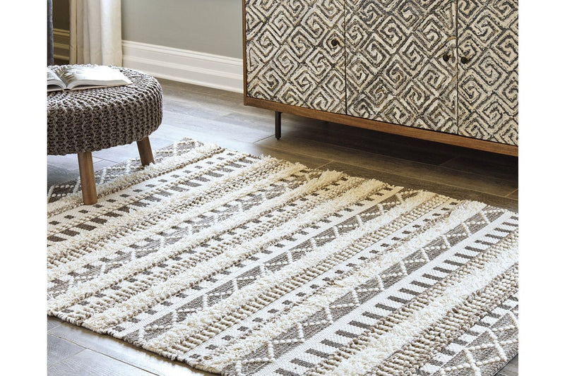Karalee Ivory/Brown 8' x 10' Rug - Gate FurnitureRugs