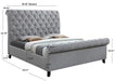 Kate Gray Upholstered Queen Sleigh Platform Bed - Gate Furniture