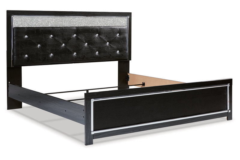 Kaydell Black King Upholstered Panel Bed - Gate FurnitureKing Bed