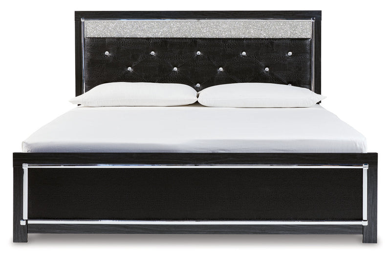 Kaydell Black King Upholstered Panel Bed - Gate FurnitureKing Bed
