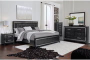 Kaydell Black King Upholstered Panel Bed - Gate FurnitureKing Bed