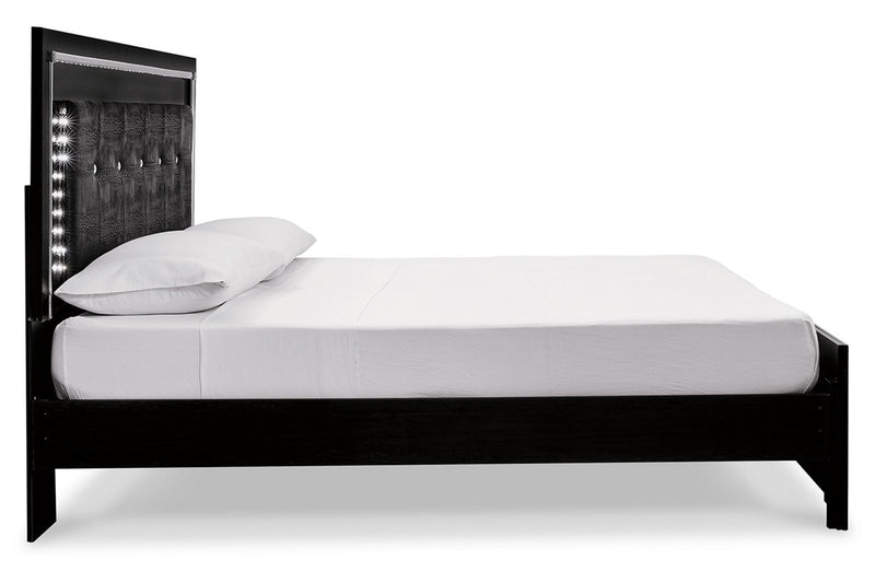Kaydell Black King Upholstered Panel Bed - Gate FurnitureKing Bed