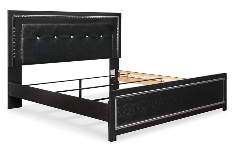 Kaydell Black King Upholstered Panel Bed - Gate FurnitureKing Bed
