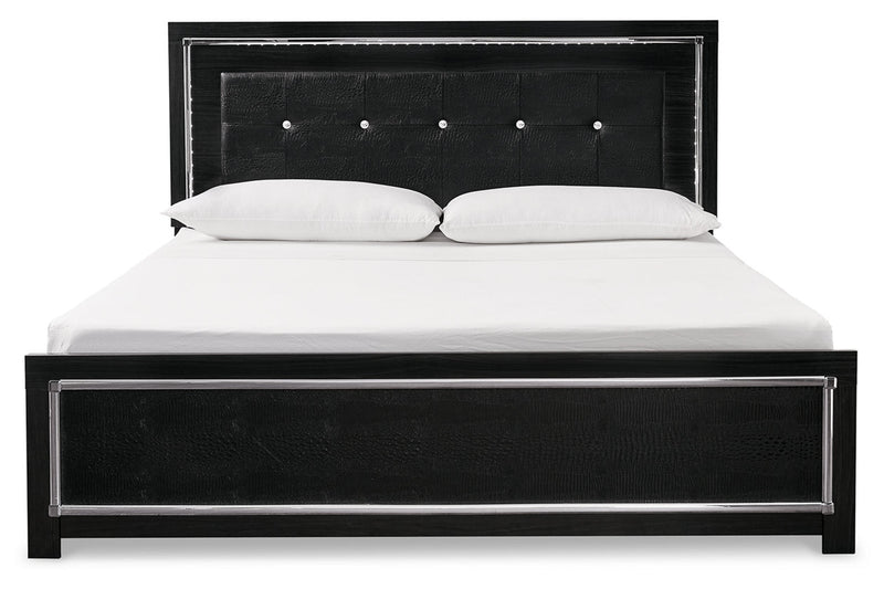 Kaydell Black King Upholstered Panel Bed - Gate FurnitureKing Bed