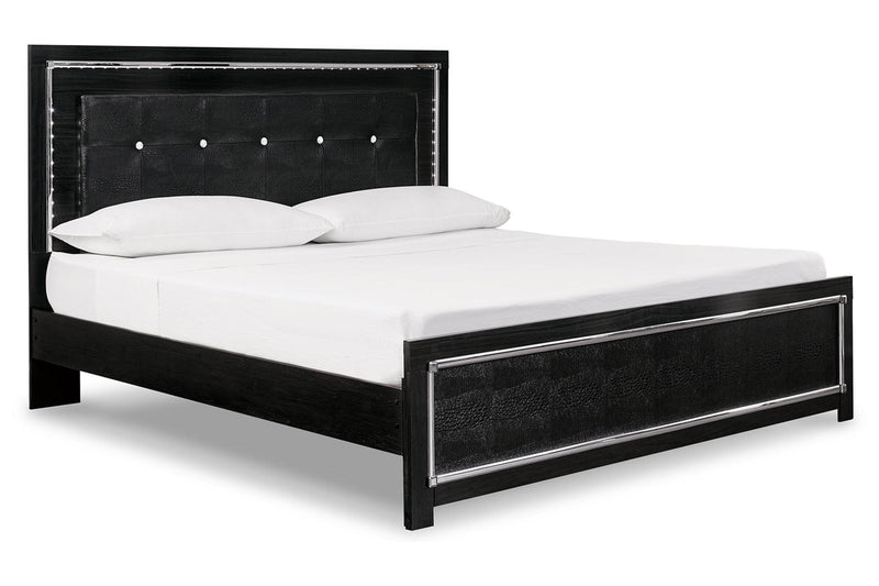 Kaydell Black King Upholstered Panel Bed - Gate FurnitureKing Bed