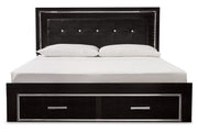 Kaydell Black King Upholstered Panel Bed with Storage - Gate FurnitureKing Bed