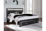 Kaydell Black King Upholstered Panel Storage Platform Bed - Gate FurnitureKing Bed