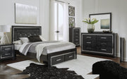 Kaydell Black LED Footboard Storage Platform Bedroom Set - Gate FurnitureBedroom Set