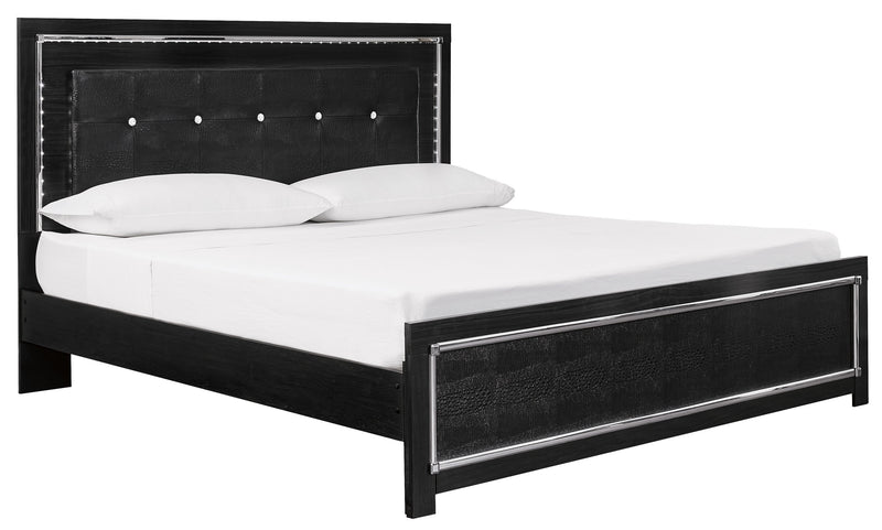 Kaydell Black LED King Panel Bed - Gate FurnitureKing Bed