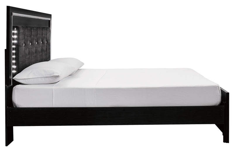 Kaydell Black LED King Platform Bed - Gate FurnitureKing Bed