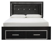 Kaydell Black LED Queen Storage Panel Bed - Gate FurnitureQueen Bed