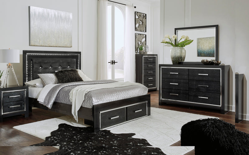 Kaydell Black LED Storage Platfom Bedroom Set - Gate FurnitureBedroom Set
