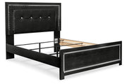 Kaydell Black Queen Upholstered Panel Bed - Gate FurnitureQueen Bed
