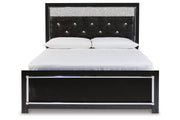 Kaydell Black Queen Upholstered Panel Bed - Gate FurnitureQueen Bed