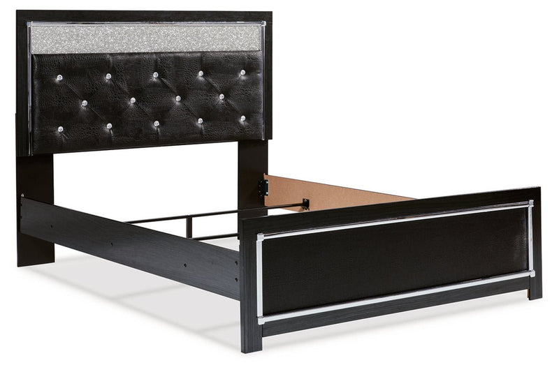 Kaydell Black Queen Upholstered Panel Bed - Gate FurnitureQueen Bed
