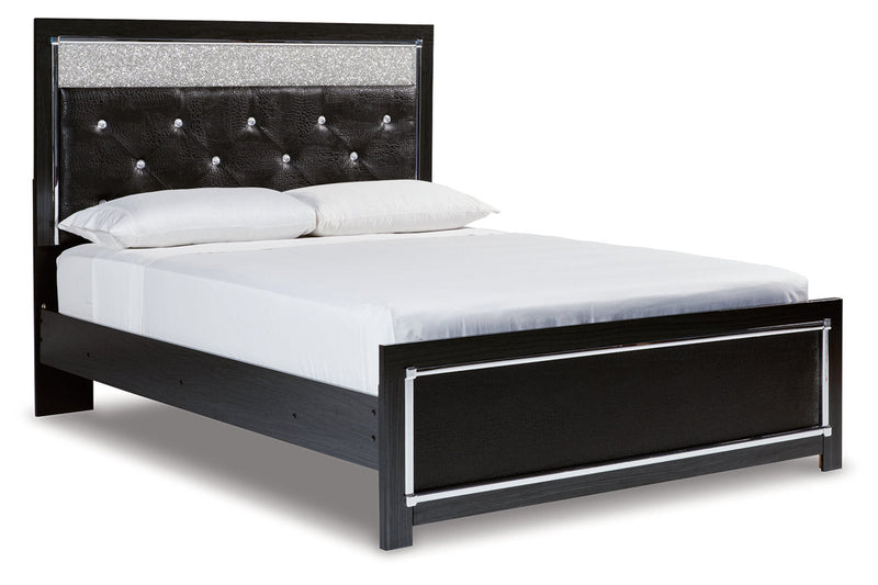 Kaydell Black Queen Upholstered Panel Bed - Gate FurnitureQueen Bed