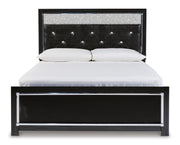 Kaydell Black Queen Upholstered Panel Platform Bed - Gate FurnitureQueen Bed