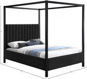 Kelly Boucle Fabric Queen Bed (3 Boxes) Black - Gate FurnitureQueen Bed