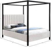 Kelly Boucle Fabric Queen Bed (3 Boxes) Cream - Gate FurnitureQueen Bed