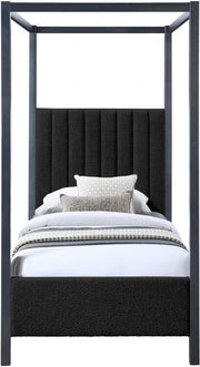 Kelly Boucle Fabric Twin Bed (3 Boxes) Black - Gate FurnitureTwin Bed