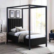 Kelly Boucle Fabric Twin Bed (3 Boxes) Black - Gate FurnitureTwin Bed