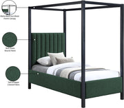 Kelly Boucle Fabric Twin Bed (3 Boxes) Green - Gate FurnitureTwin Bed