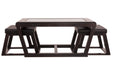 Kelton Espresso Coffee Table with Nesting Stools - T592-1 - Gate Furniture