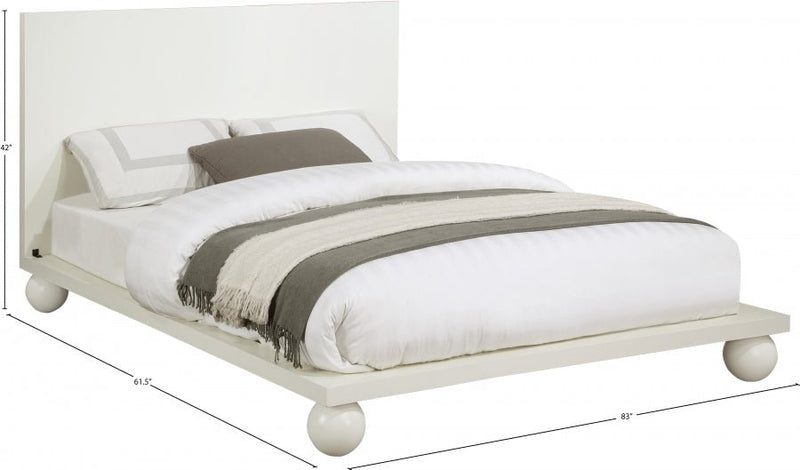 Kent Queen Bed (3 Boxes) Cream - Gate FurnitureQueen Bed