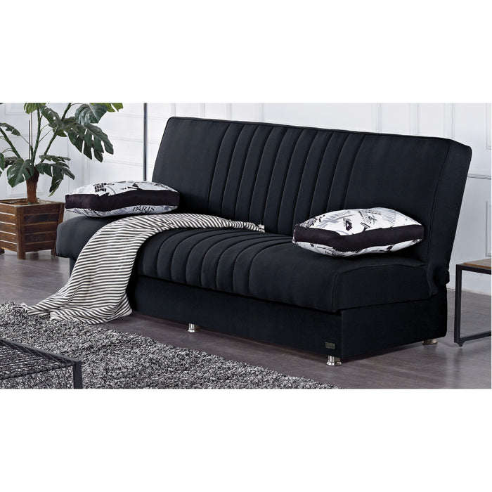 Kentucky 75 in. Convertible Sleeper Sofa in Black with Storage - SB-KENTUCKY - Gate Furniture