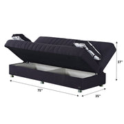 Kentucky 75 in. Convertible Sleeper Sofa in Black with Storage - Gate FurnitureSleeper Sofa