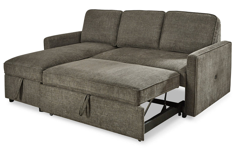 Kerle Charcoal LAF Sleeper Sofa Chaise - Gate FurnitureSleeper Sectional